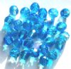 25 8mm Faceted Tri Tone Crystal/Aqua/Blue AB Firepolish Beads
